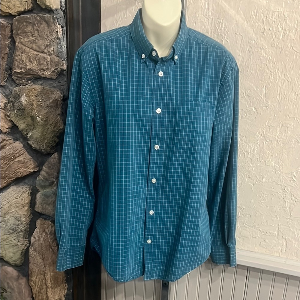 Madison James Blue Casual Button Down Shirt Relaxed Fit